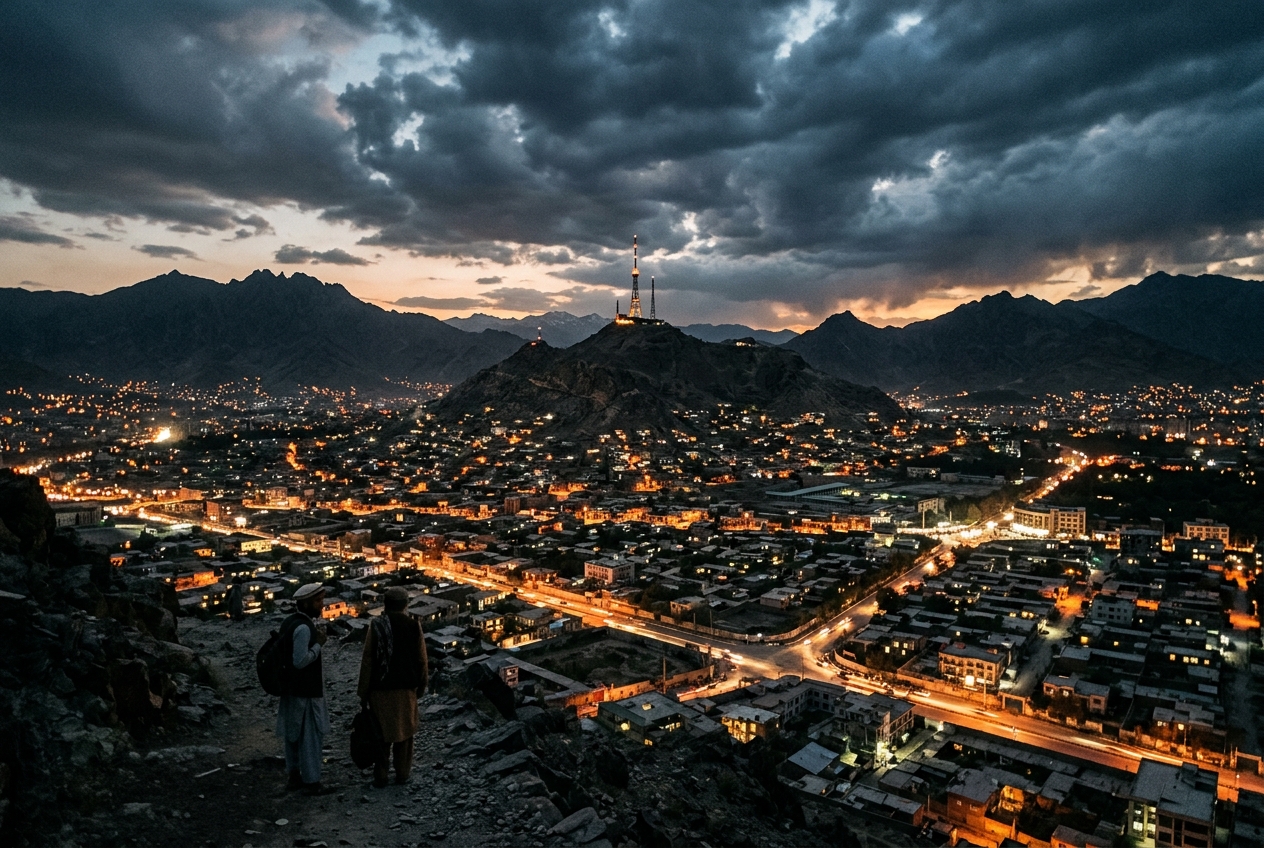 A view of Kabul at night